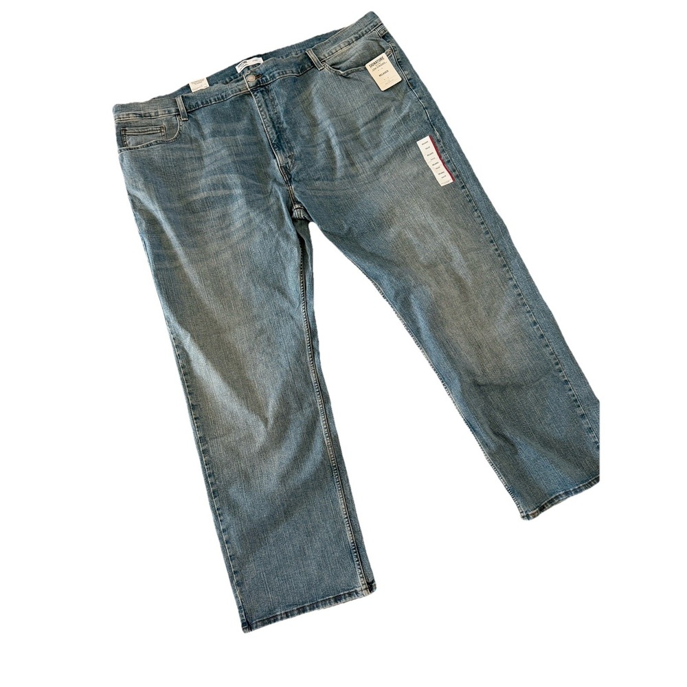 Levi Strauss Signature Regular Fit Jeans Big Tall Mens 50x32 Light Stonewash NWT